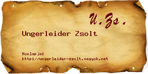Ungerleider Zsolt névjegykártya